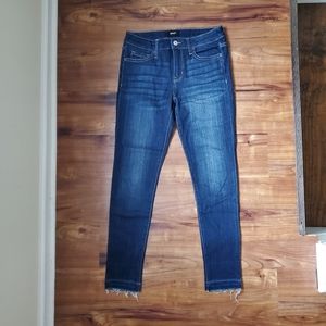 Velvet dark wash ankle skinny jeans